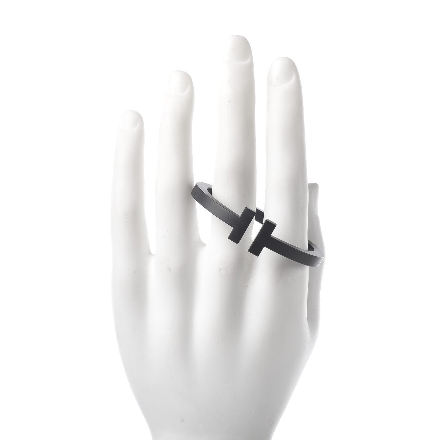 Black-Coated Stainless Steel T Square Bracelet