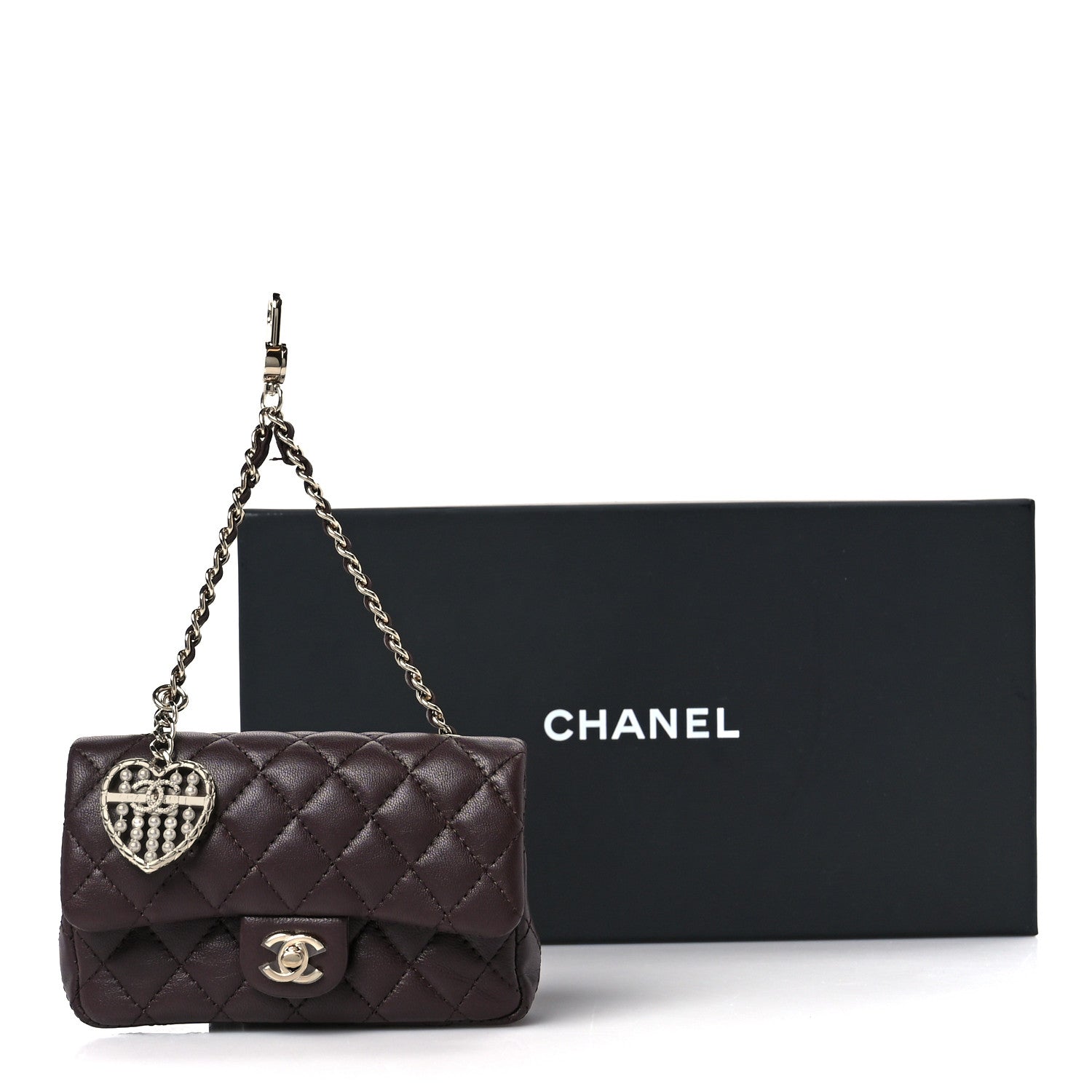 Chanel Lambskin Quilted Mini Double Flap With Hook Dark Brown 12 of 12