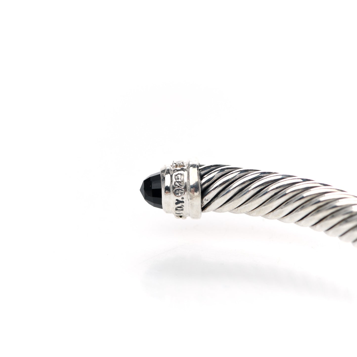 Sterling Silver Diamond Black Onyx 5mm Cable Classics Bracelet
