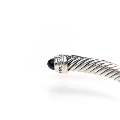 David Yurman Sterling Silver Diamond Black Onyx 5mm Cable Classics Bracelet 4 of 4