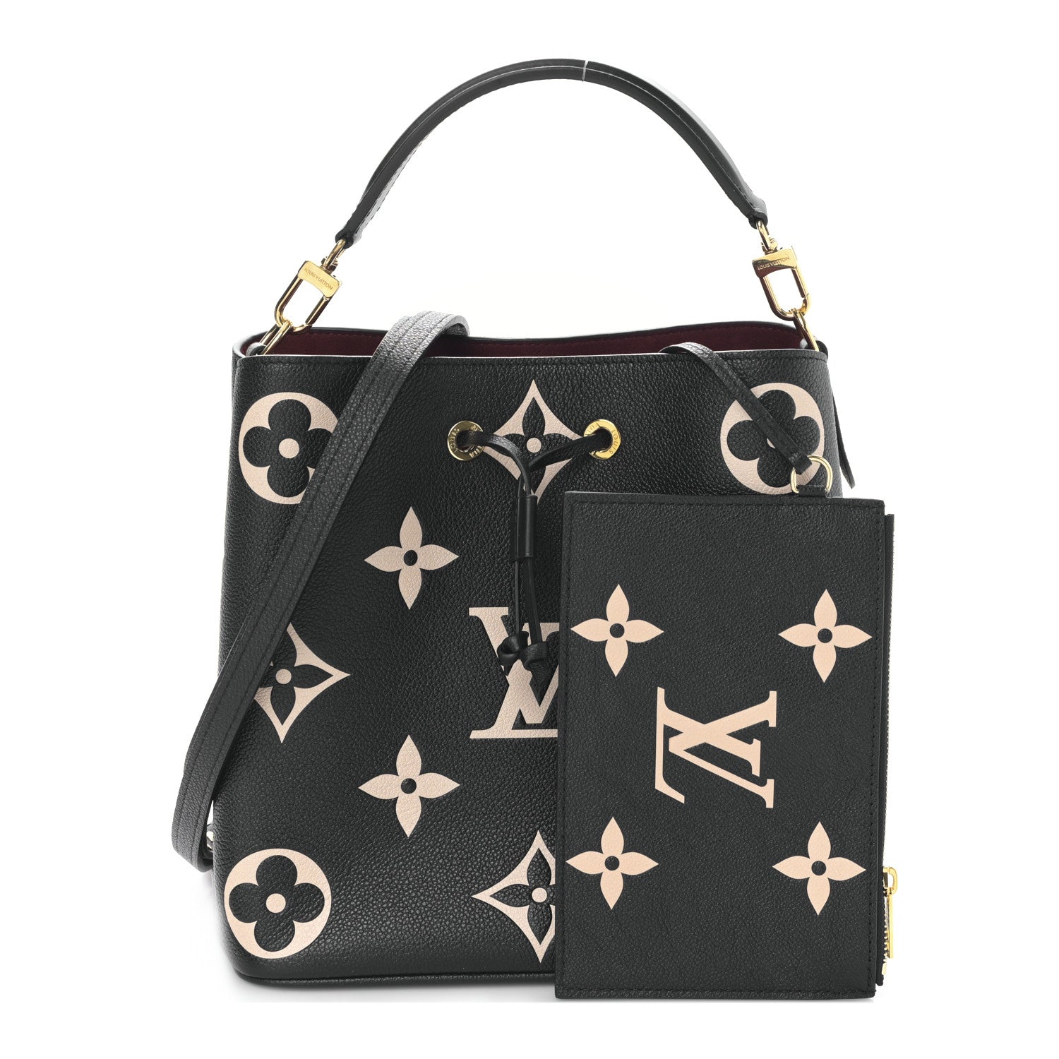 Louis Vuitton Empreinte Monogram Giant Neonoe MM Black Beige 1 of 9