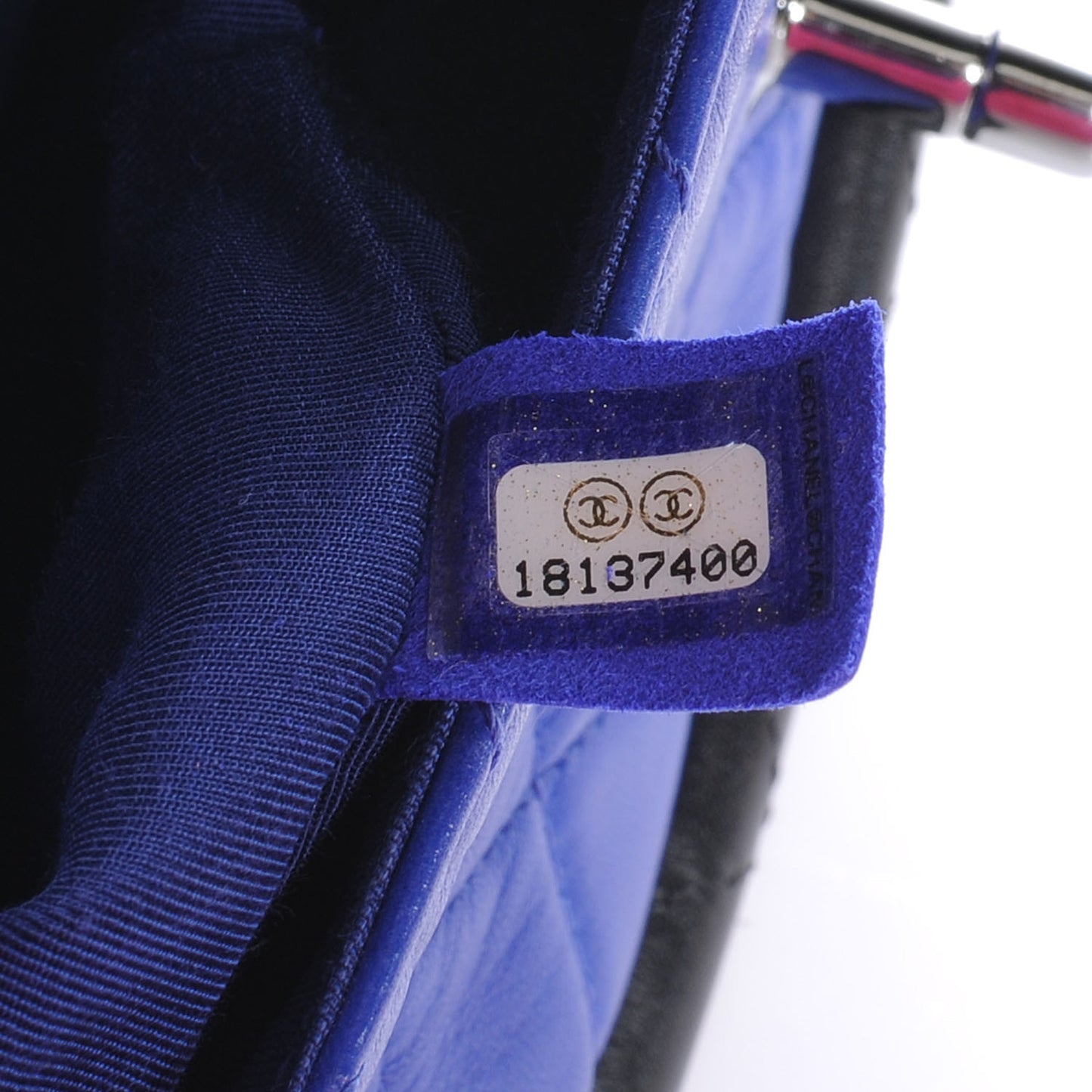 Quilted Lambskin Small Hula Hoop Flap Blue