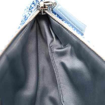 Prada Satin Crystal Triangle Pouch Celeste 11 of 11
