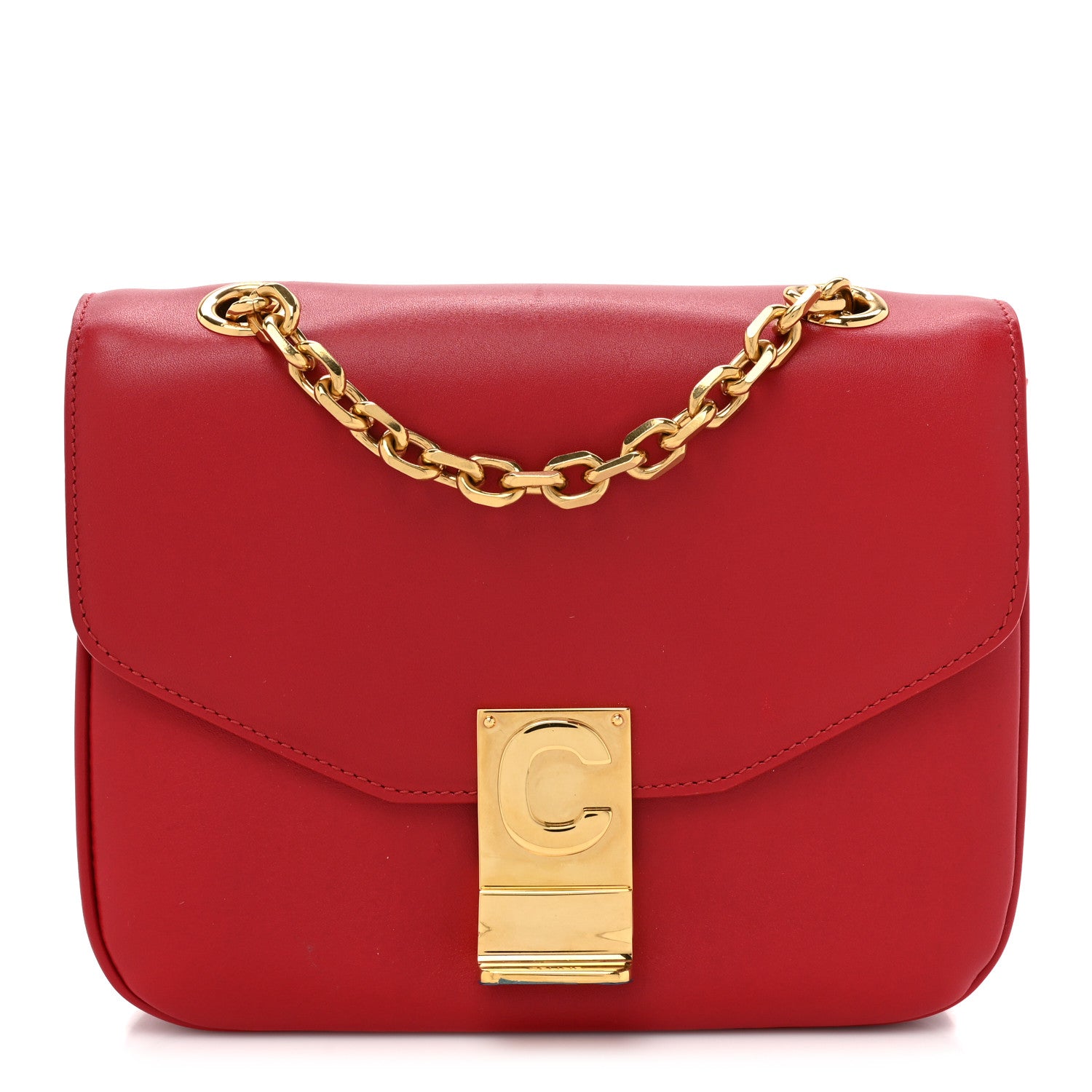 Celine Shiny Calfskin Small C Bag Red 1 of 14