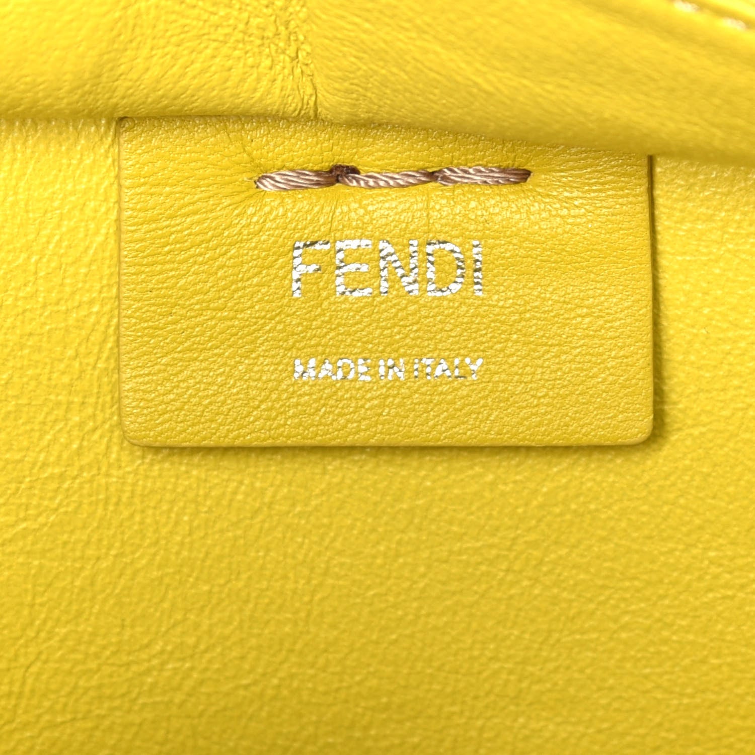 Fendi Vitello Dolce Shiny Nappa Petite 3Jours Tote Cuoio Lime 7 of 10