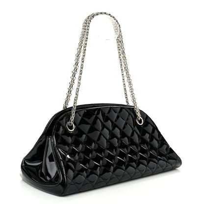 Chanel Patent Quilted Medium Just Mademoiselle Black 3 of 10