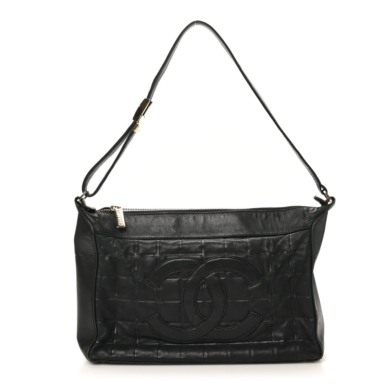 Chanel Lambskin Quilted Medium Chocolate Bar Shoulder Bag Black 1 of 10