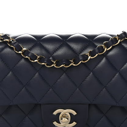Chanel Lambskin Quilted Small Double Flap Dark Blue 8 of 11