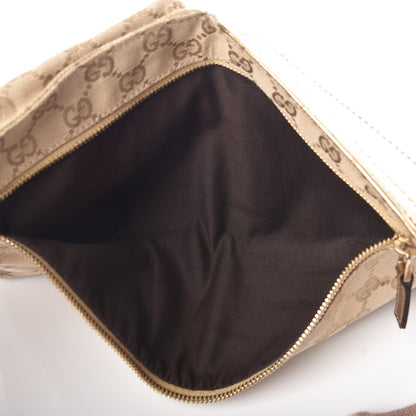 Gucci GG Monogram Web Double Pocket Belt Bag Gold Pink 5 of 12