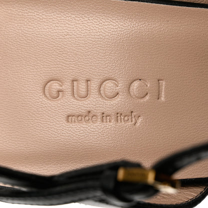 Gucci Lifford Calfskin GG Marmont Ankle Wrap 75mm Sandals 37 Black 5 of 9