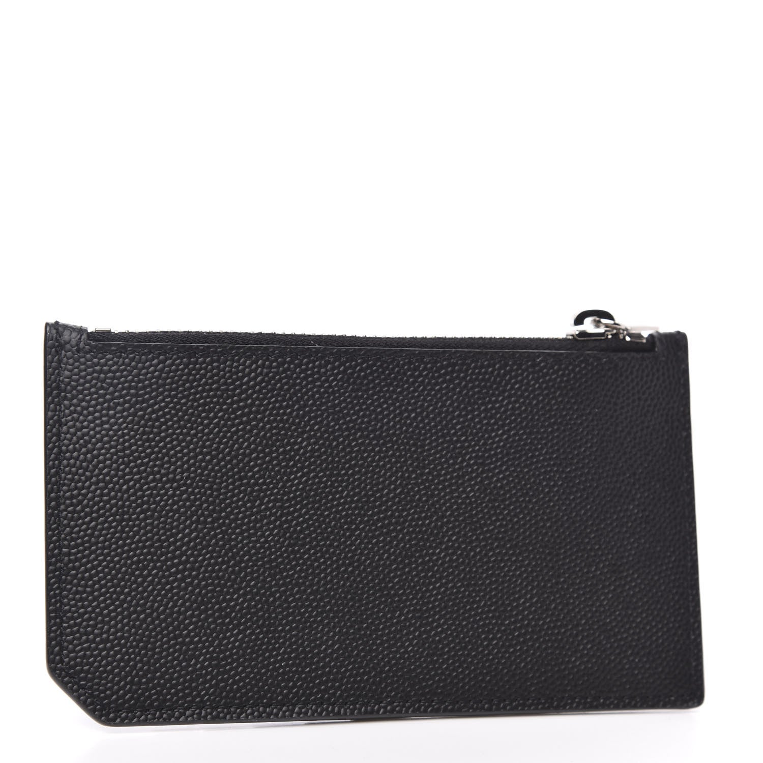 Saint Laurent Grained Calfskin 5 Fragments Zip Pouch Card Holder Black 3 of 8