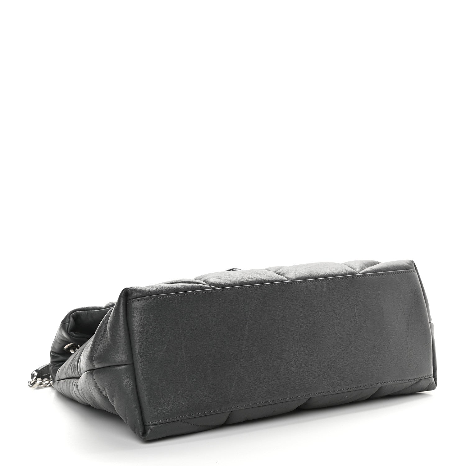 Saint Laurent Calfskin Quilted Medium Loulou Puffer Monogram Chain Satchel Concrete 4 of 9