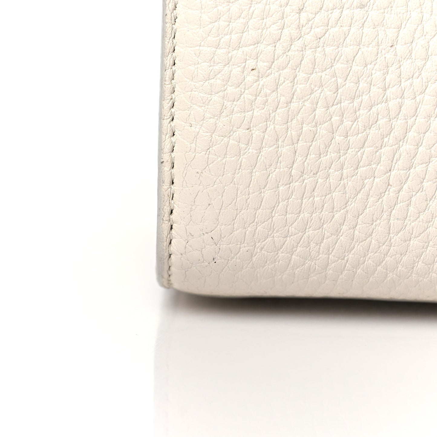 Grained Calfskin Nano Sac de Jour Dove White