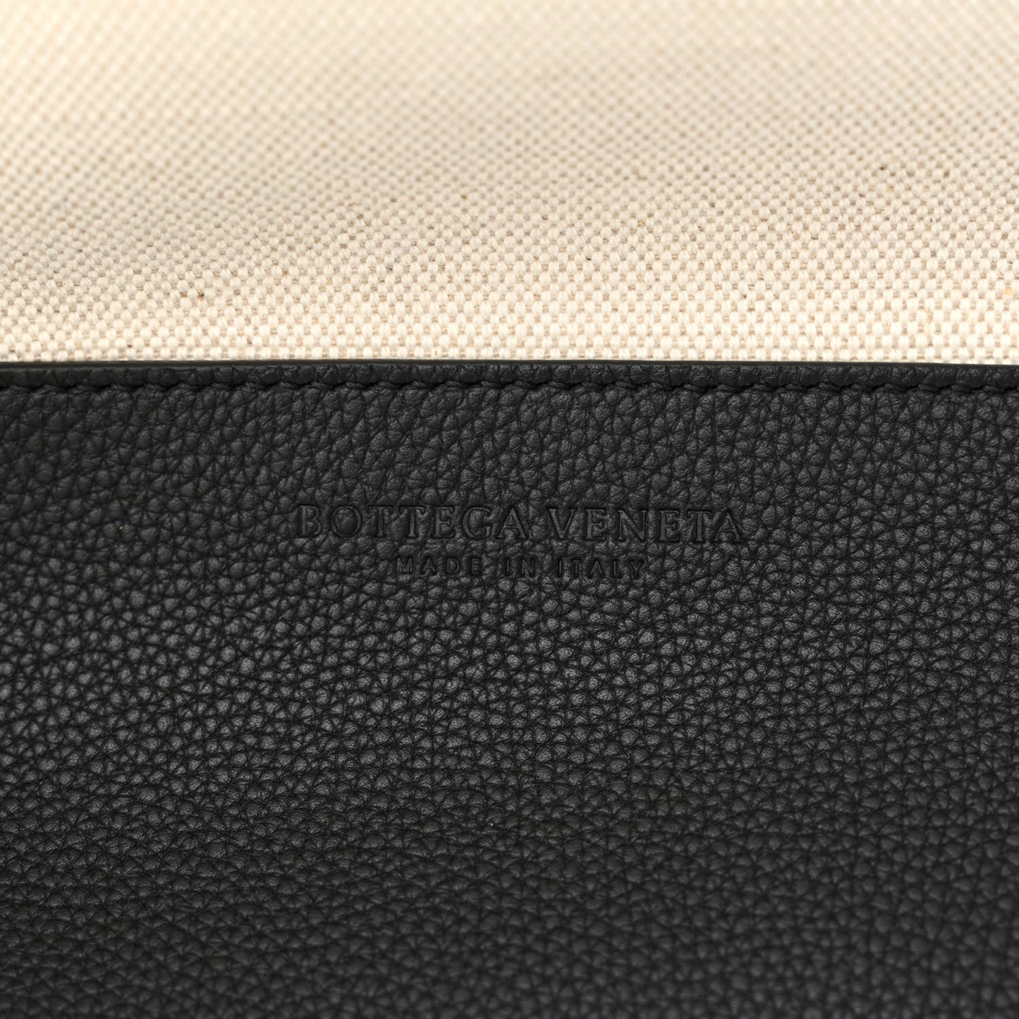 Canvas Calfskin Backpack Natural Black