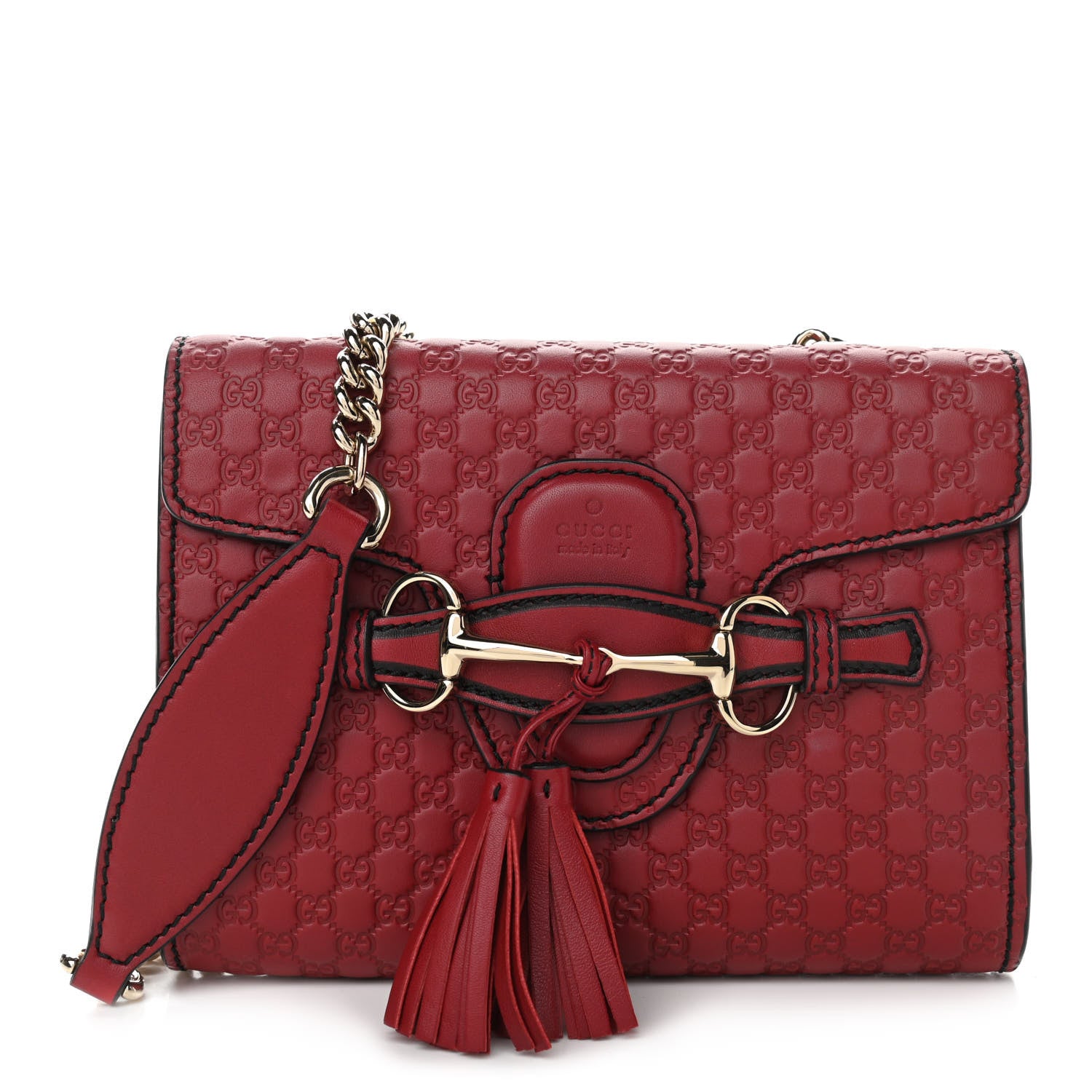 Gucci Soft Microguccissima Mini Emily Chain Shoulder Bag Rosso 1 of 10