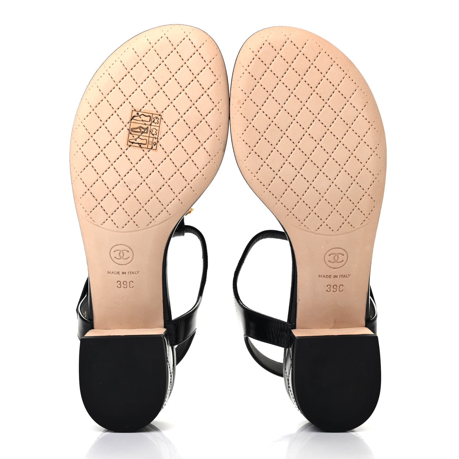 Chanel Calfskin Medallion CC Thong Sandals 39 Black 5 of 8