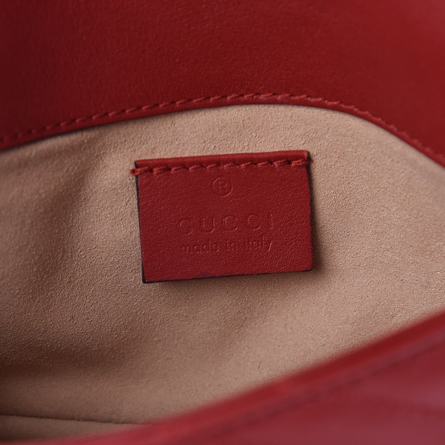 Calfskin Matelasse Super Mini GG Marmont Shoulder Bag Hibiscus Red
