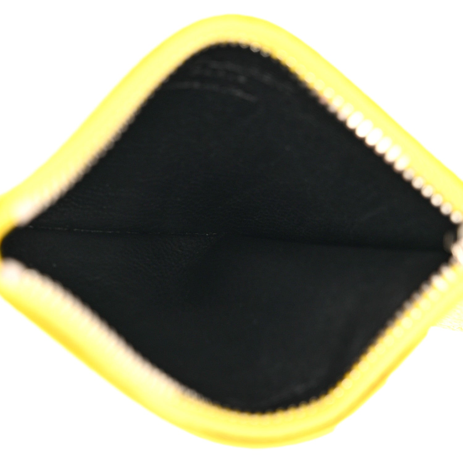 Saint Laurent Grained Calfskin 5 Fragments Zip Pouch Card Holder Sunflower 5 of 8