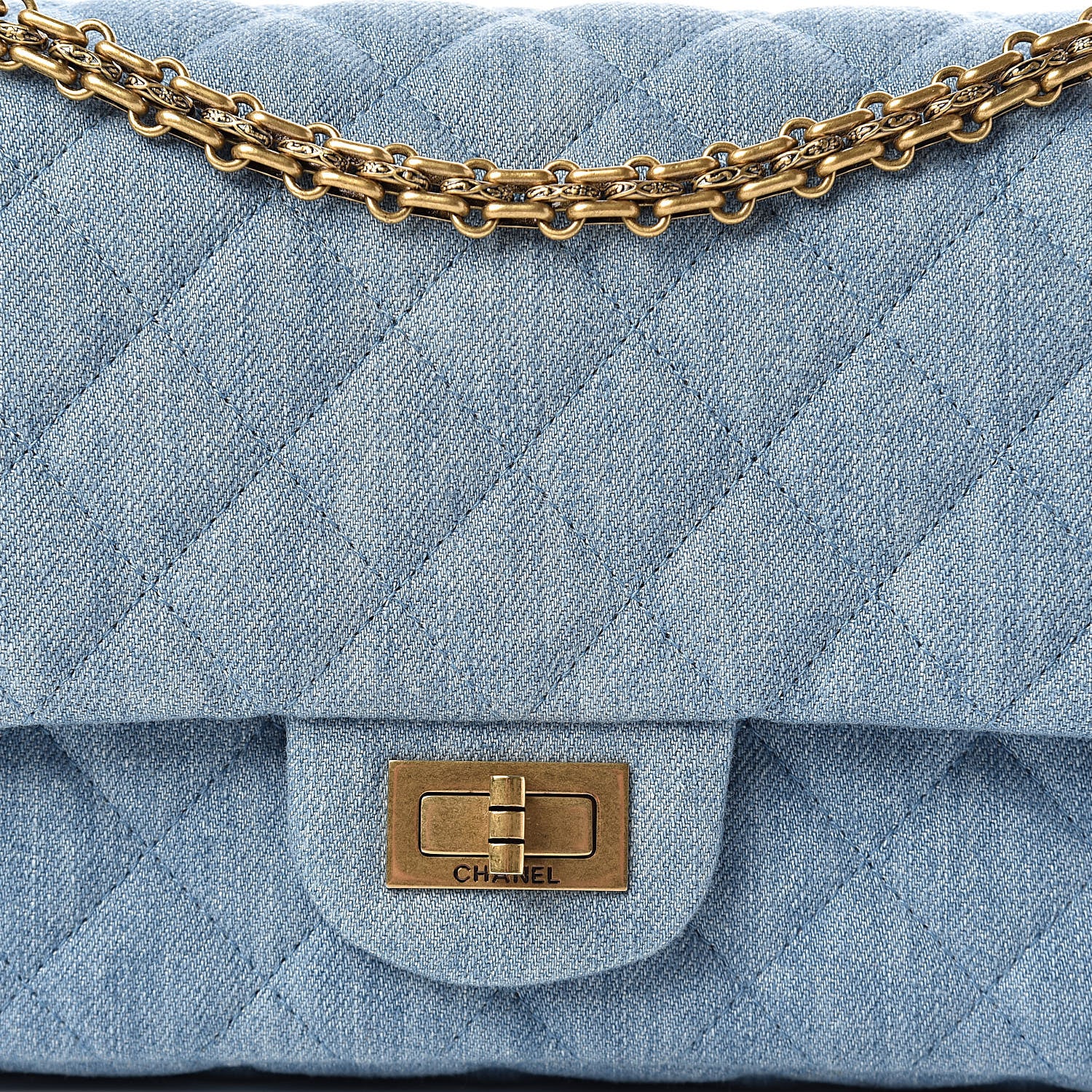 Chanel Denim Quilted 2.55 Reissue 225 Flap Light Blue 10 of 10