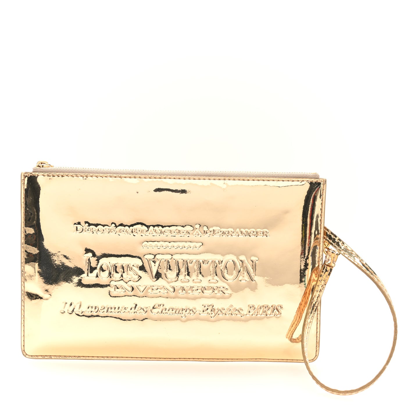Monogram Miroir Inventeur Pochette Plat Dore Gold