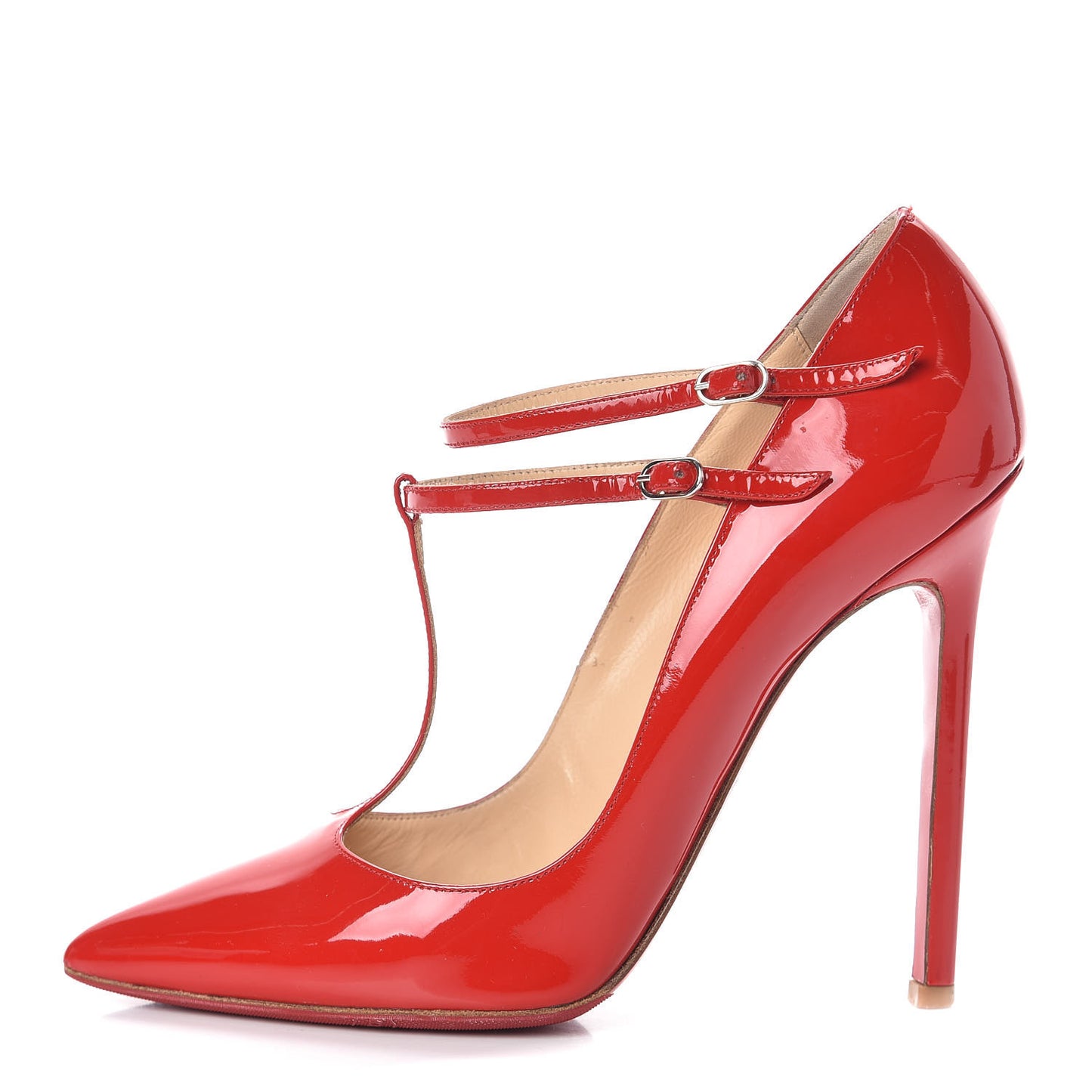 Patent V Neck 120 Pumps 36.5 Rouge Lipstick