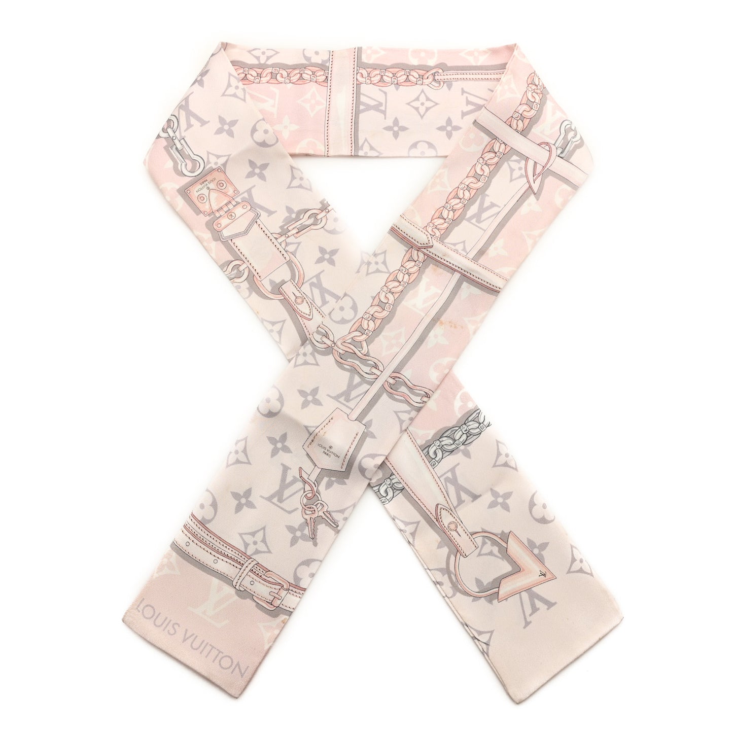 Silk Monogram Confidential Bandeau Light Pink Porcelain Rose Beige Ebony