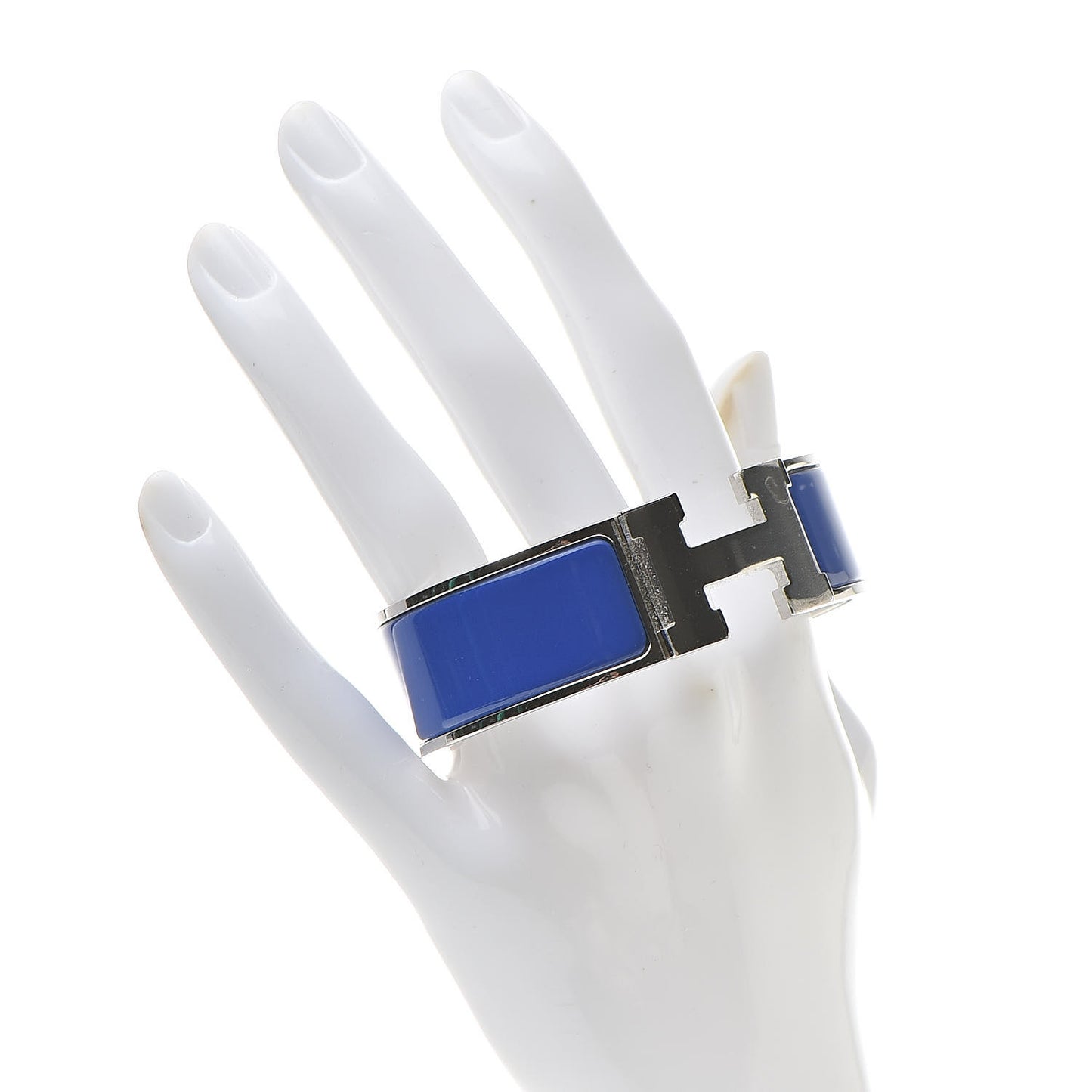 Enamel Wide Clic Clac H Bracelet GM Bleu Electrique