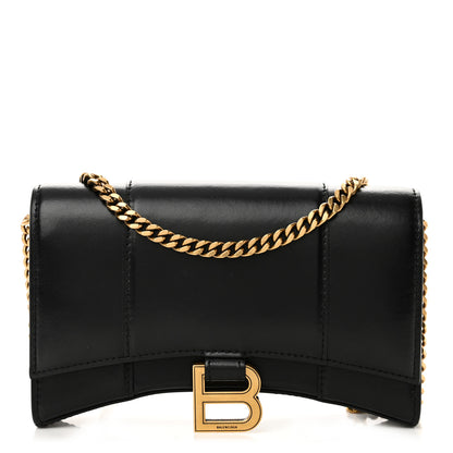 Balenciaga Shiny Box Calfskin Hourglass Chain Bag Black 1 of 9