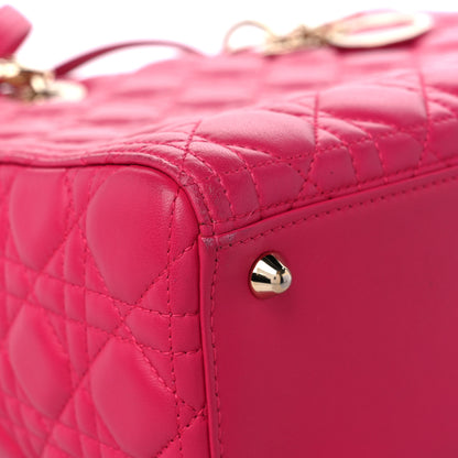 Christian Dior Lambskin Cannage Large Lady Dior Fuchsia 8 of 13