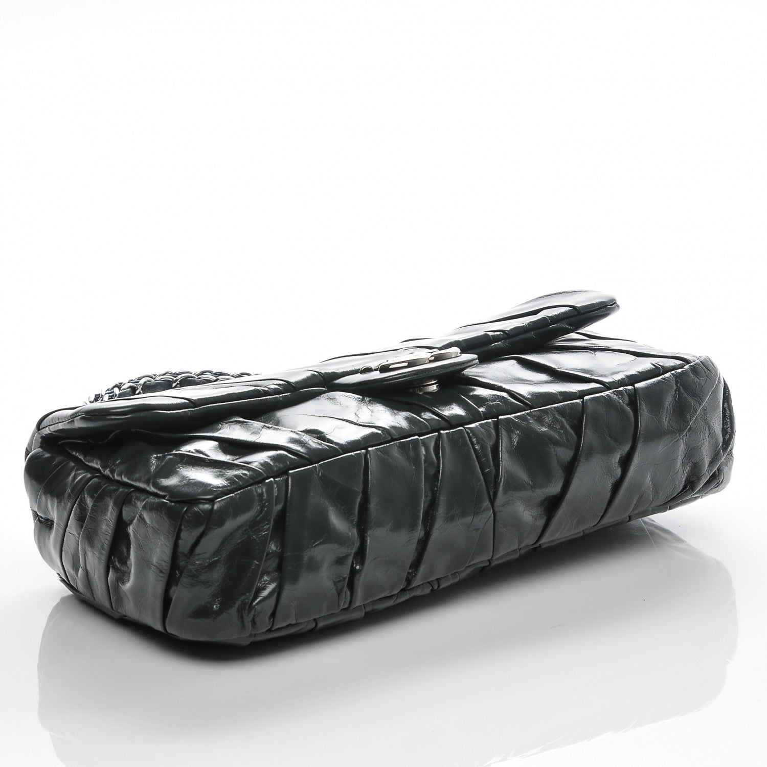 Chanel Glazed Calfskin Medium Twisted Flap Dark Grey 4 of 7