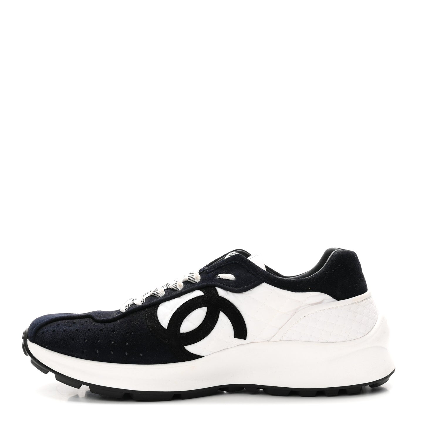 Fabric Suede Kidskin CC Sneakers 41 Dark Navy White