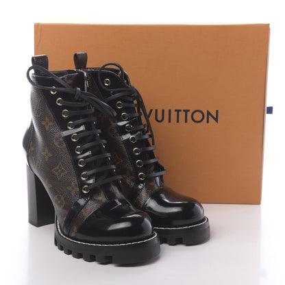 Louis Vuitton Patent Calfskin Monogram Star Trail Ankle Boots 39 Black 9 of 9