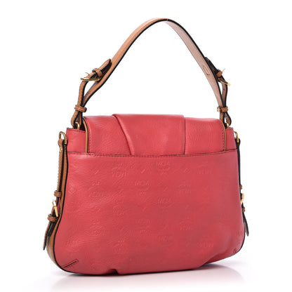 MCM Calfskin Ottomar Monogram Shoulder Bag Pink 3 of 9
