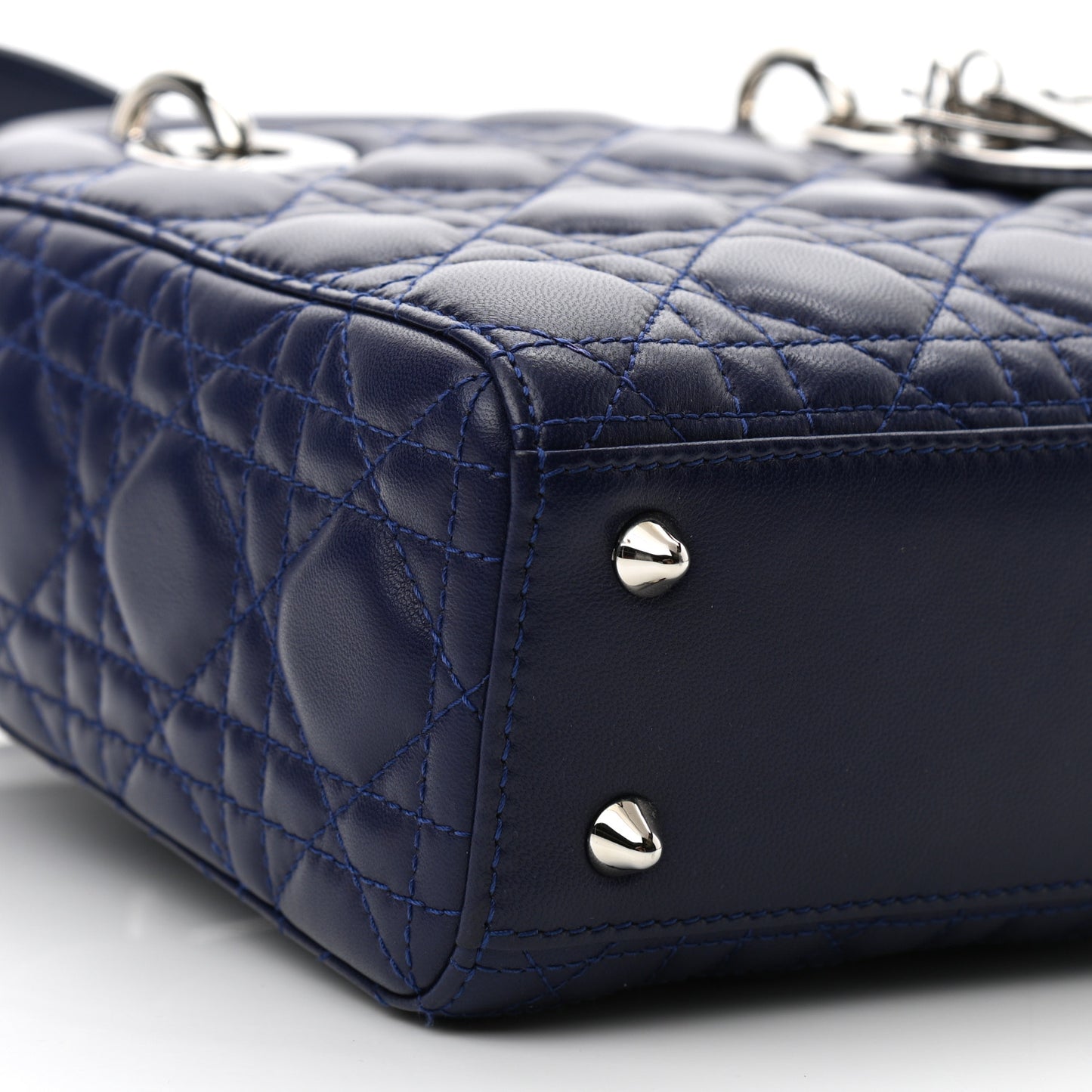 Lambskin Cannage Small Lucky Badges My Lady Dior Navy