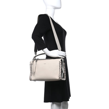 Fendi Cuoio Romano Selleria Vitello Dolce Lace Up Lei Boston Tote Camelia Milk Grigio Polvere 2 of 11