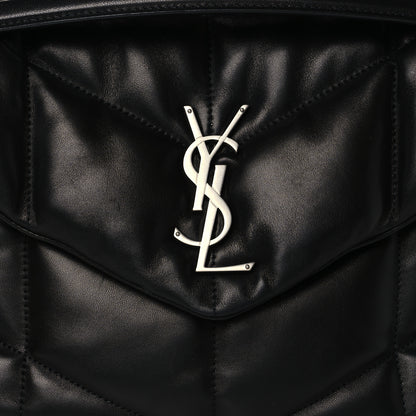 Saint Laurent Lambskin Quilted Medium Loulou Puffer Monogram Chain Satchel Black 8 of 10