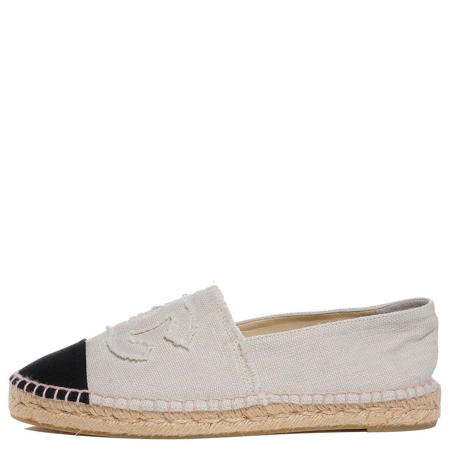 Chanel Toile CC Espadrilles Beige Black 42 1 of 8