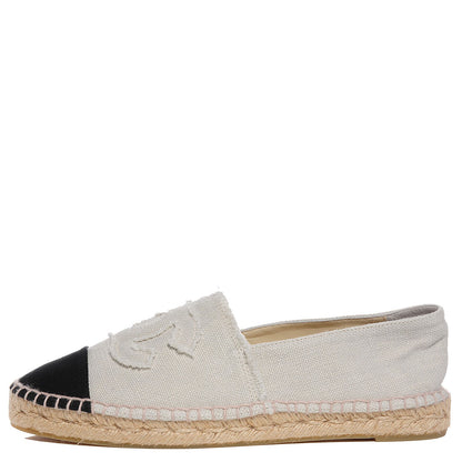 Chanel Toile CC Espadrilles Beige Black 42 1 of 8