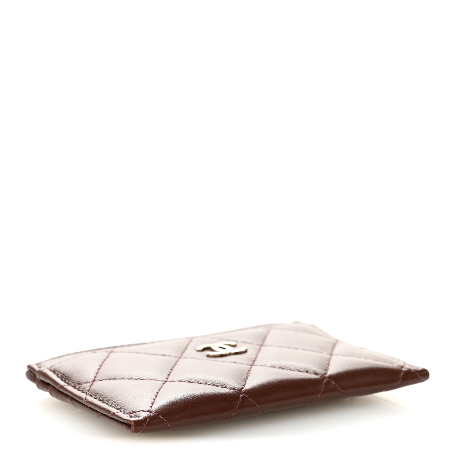 Chanel Lambskin Quilted Card Holder Burgundy 4 of 8