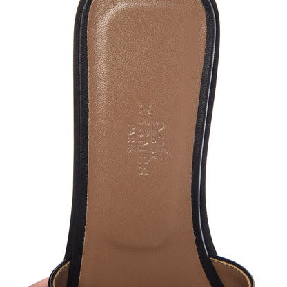 Hermes Box Calfskin Oran Sandals 36 Black 7 of 8