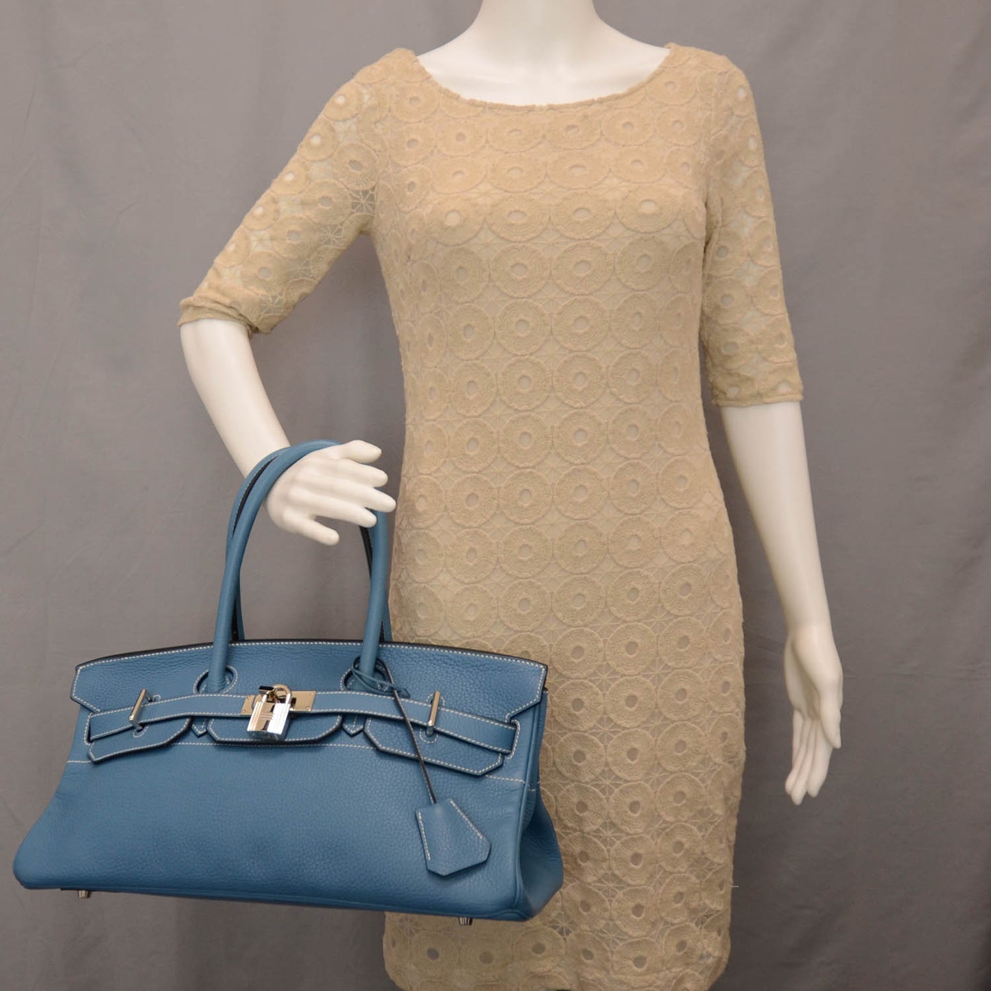 Taurillon Clemence JPG Birkin 42 Blue Jean