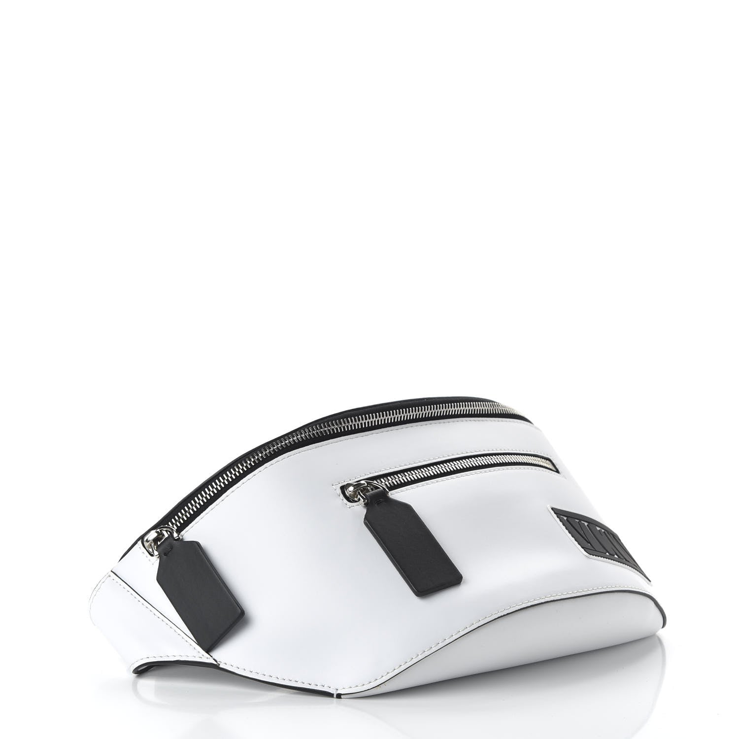 Valentino Garavani Calfskin VLTN Belt Bag White Black 4 of 9