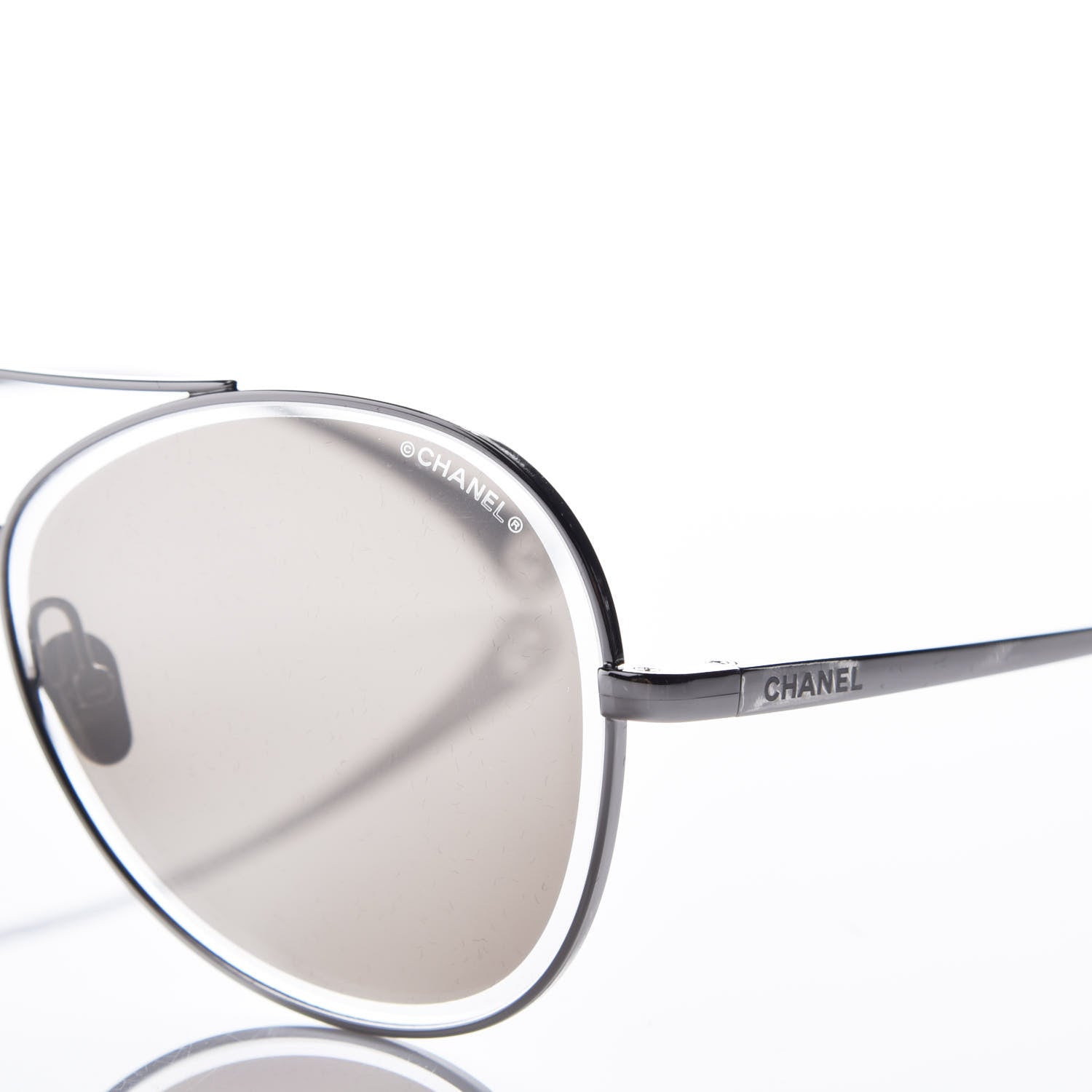 Chanel Metal Pilot Sunglasses 4260 Black 9 of 10