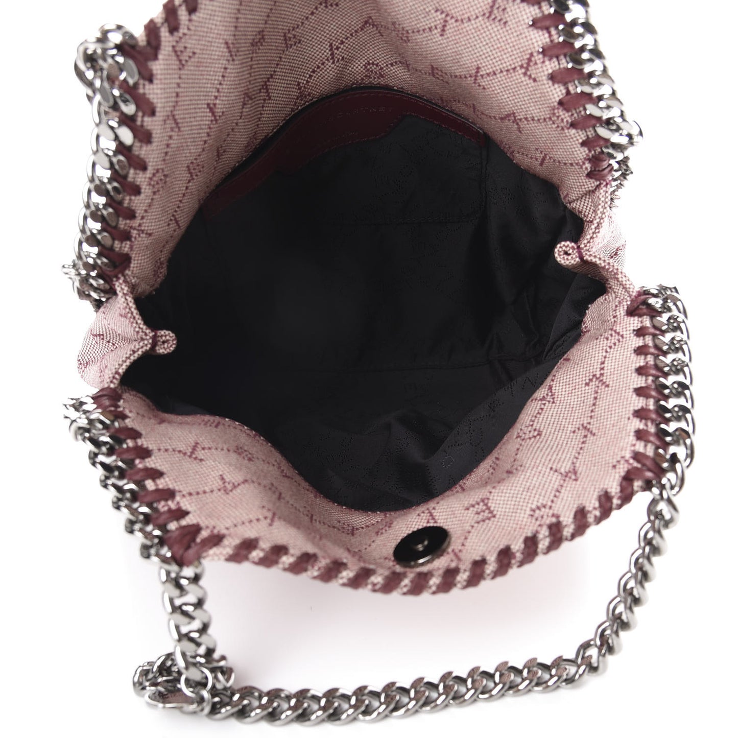 Denim Logo Mini Falabella Tote Burgundy