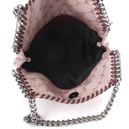 Stella McCartney Denim Logo Mini Falabella Tote Burgundy 4 of 8