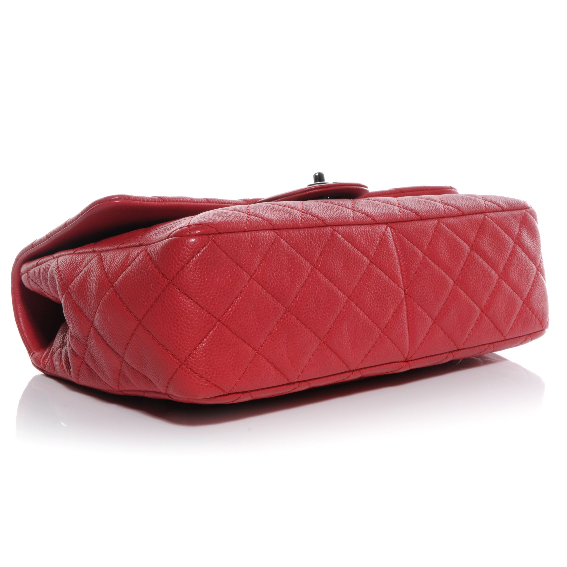 Chanel Washed Caviar Jumbo Single Flap Fuchsia 4 of 9