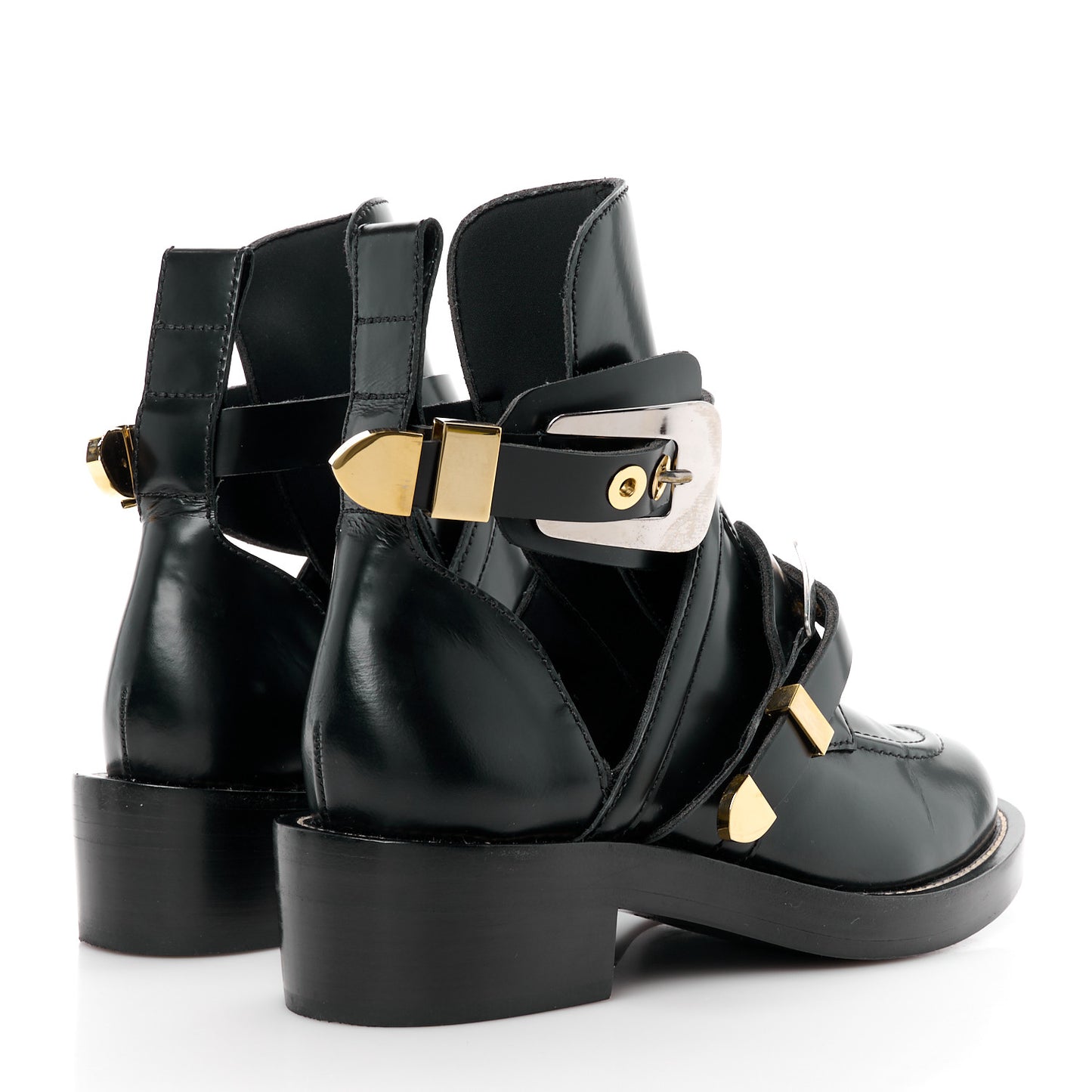 Brushed Calfskin Ceinture Ankle Boots 37.5 Black