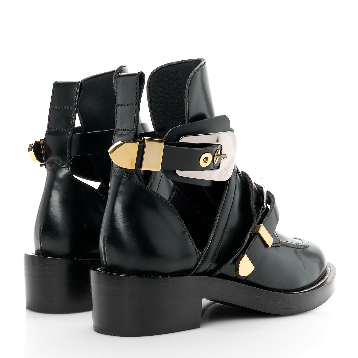 Balenciaga Brushed Calfskin Ceinture Ankle Boots 37.5 Black 4 of 9