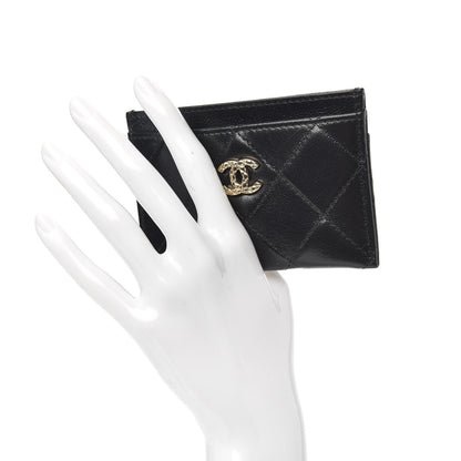Chanel Lambskin Quilted Brilliant Card Holder Black 2 of 9