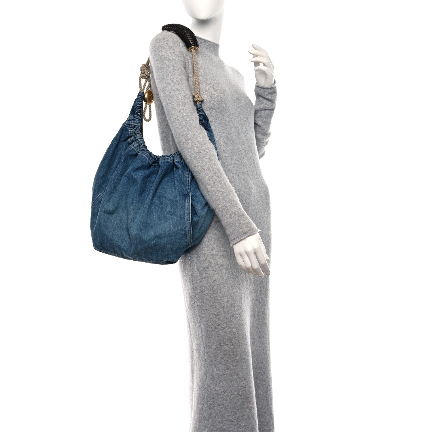 Loewe Washed Denim Medium Squeeze Bag Light Blue 2 of 8